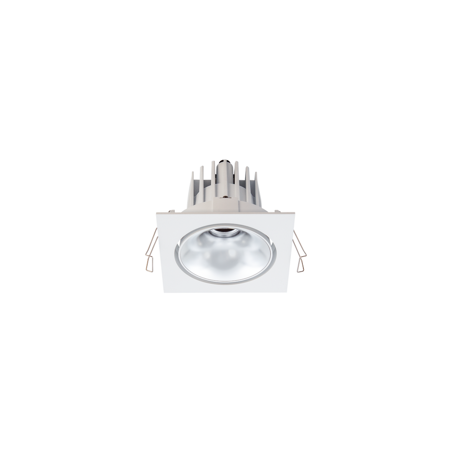 Cevon Tilt/Rotate Square Med Downlight Kit White, Silver 3000K