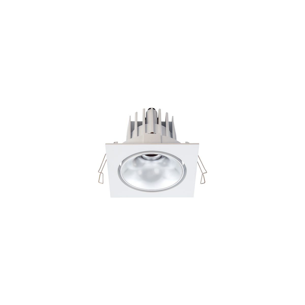 Cevon Tilt/Rotate Square Med Downlight Kit White, Silver 3000K