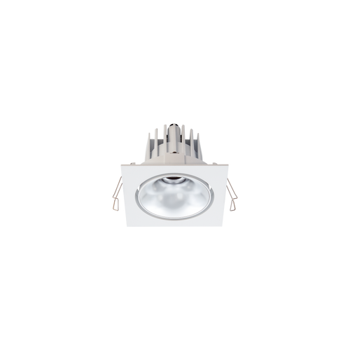 Cevon Tilt/Rotate Square Med Downlight Kit White, Silver 3000K