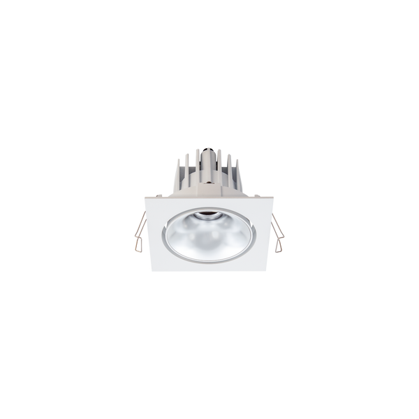 Cevon Tilt/Rotate Square Med Downlight Kit White, Silver 3000K