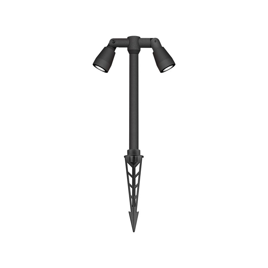 Mini Landscape Spike Tall Double Spot Black, 316 Stainless Steel 2700K