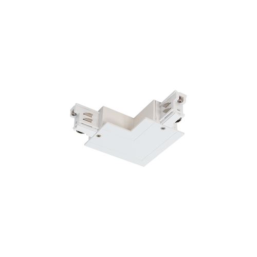 Track 3 Circuit L Connector Earth Outside - Recessed White