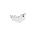 Track 3 Circuit L Connector Earth Inside - Recessed White