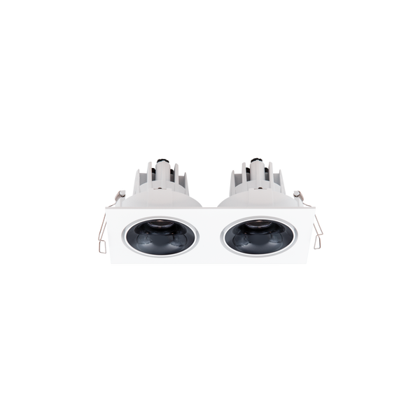 Cevon Tilt/Rotate Sml Double Downlight Kit White, High Gloss Black 3K