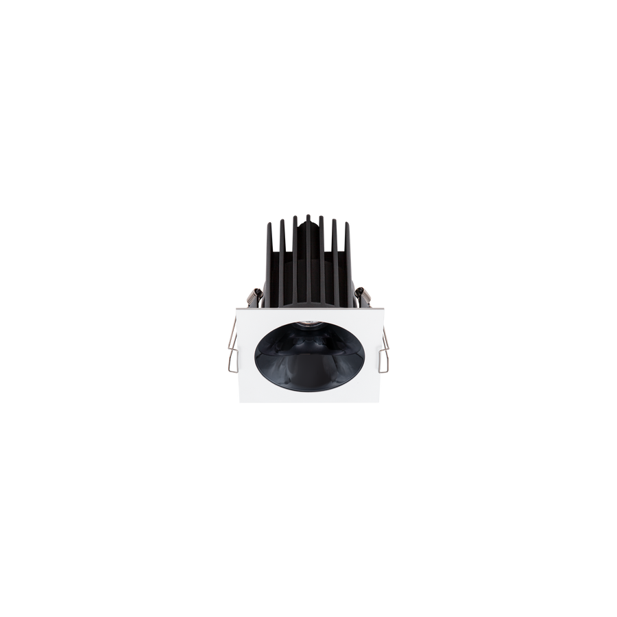 Cevon Dark Art Square Medium Downlight Kit White, High Gloss Black 3K