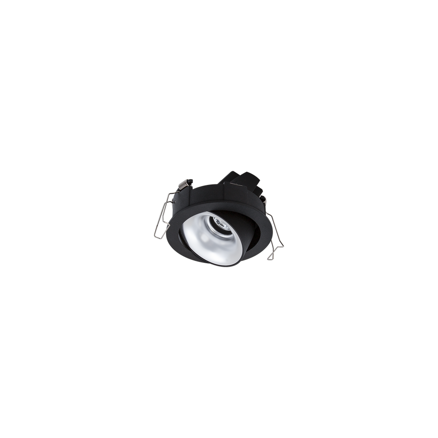 Cevon Dark Art Tilt/Rotate Small Downlight Kit Black, Silver 3000K
