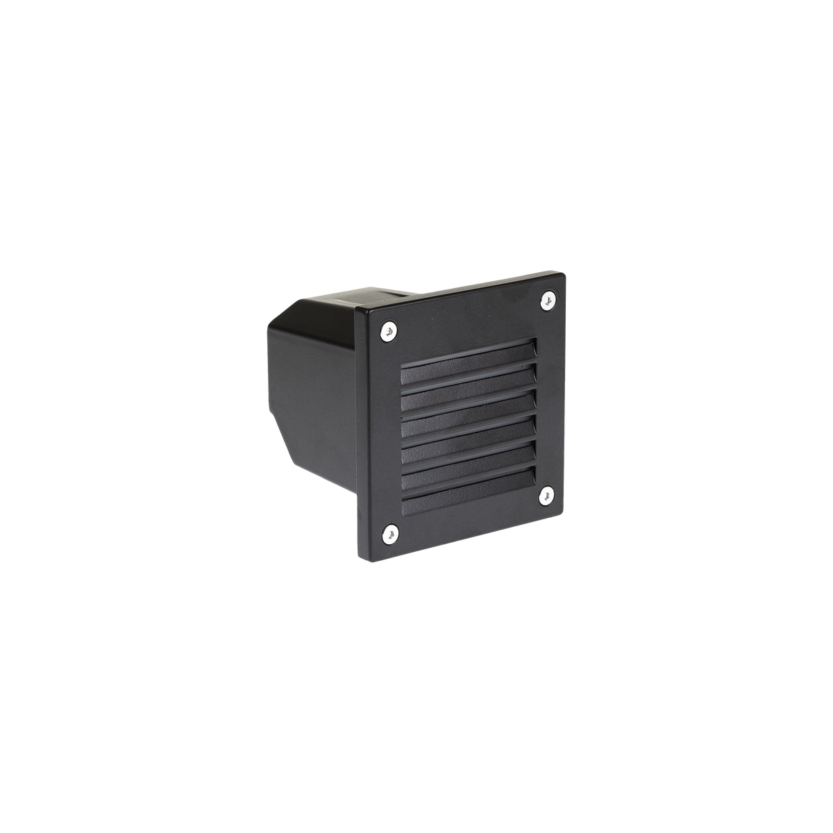 2W LED Exterior Wall Recess Louvre Square Black 3000K