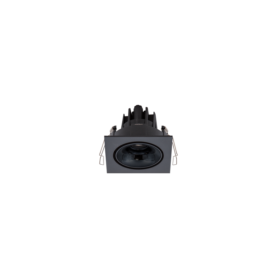 Cevon Tilt/Rotate Square Sml Downlight Kit Black, High Gloss Black 3K