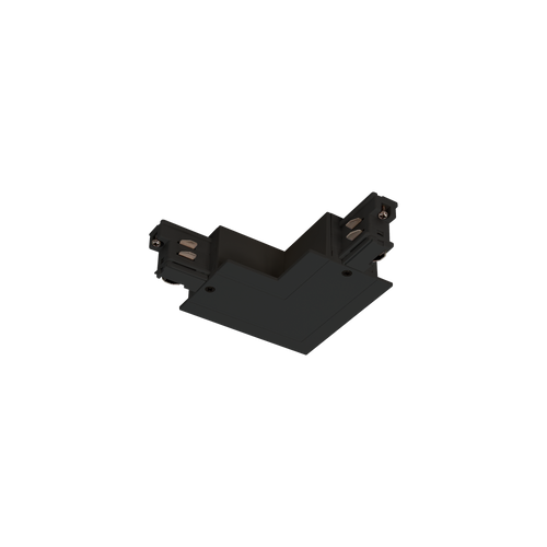 Track 3 Circuit L Connector Earth Outside - Recessed Black