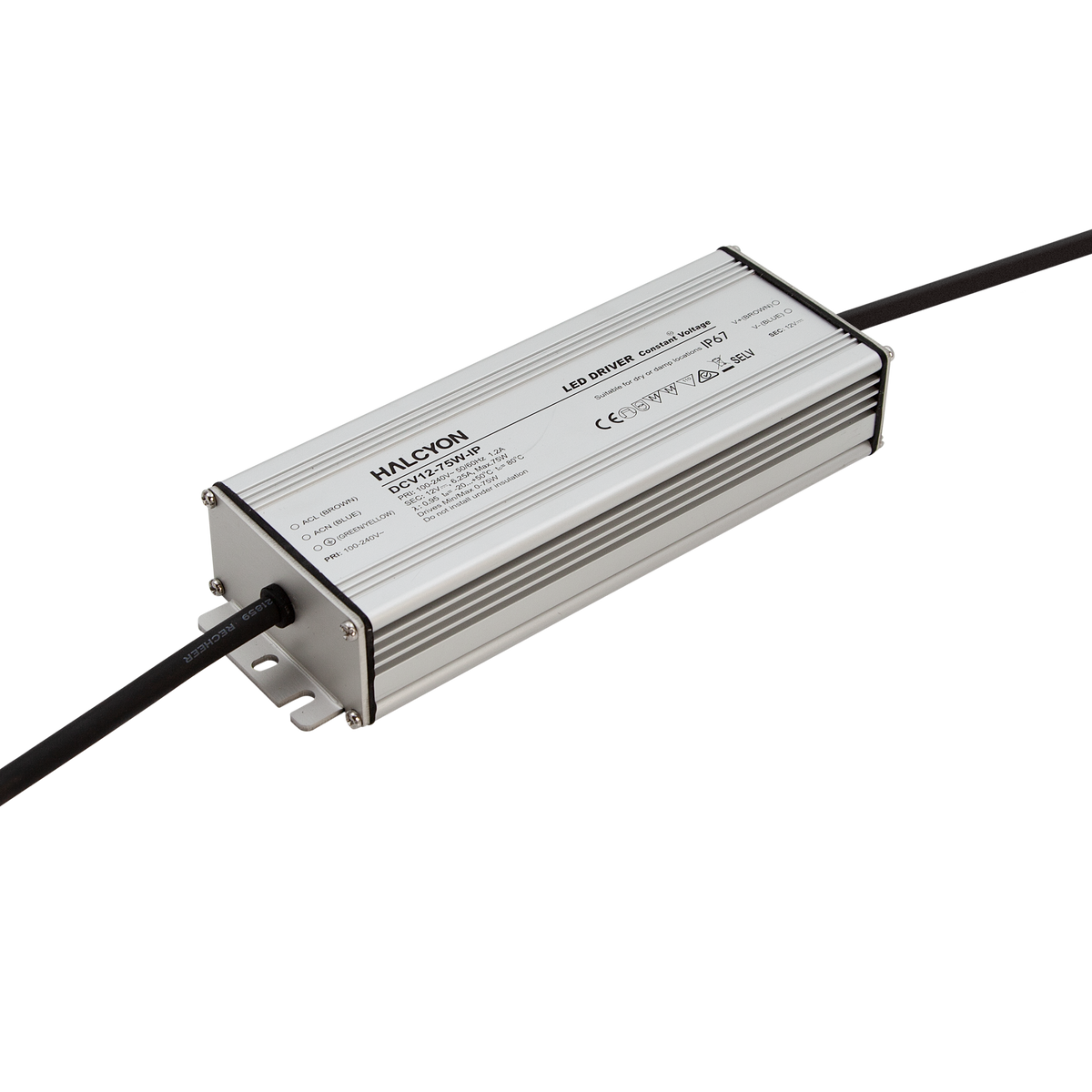 IP67 12V 75W Constant Voltage Non-dimmable Driver