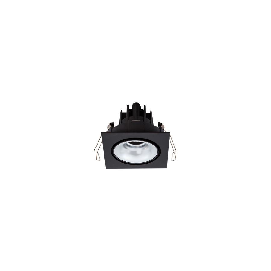 Cevon Tilt/Rotate Square Sml Downlight Kit Black, Silver 3K