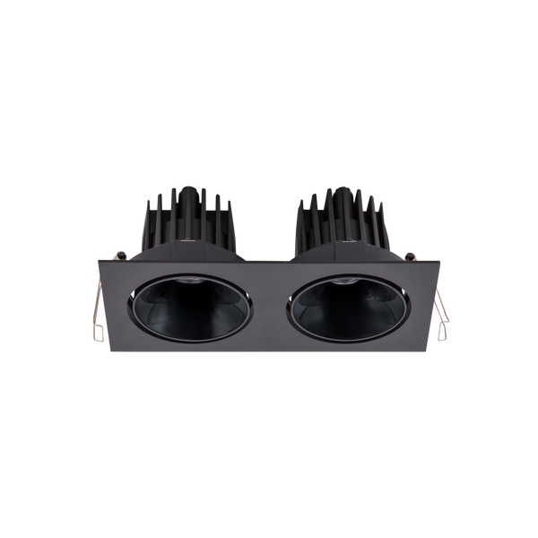 Cevon Tilt/Rotate Med Double Downlight Kit Black, High Gloss Black 3K