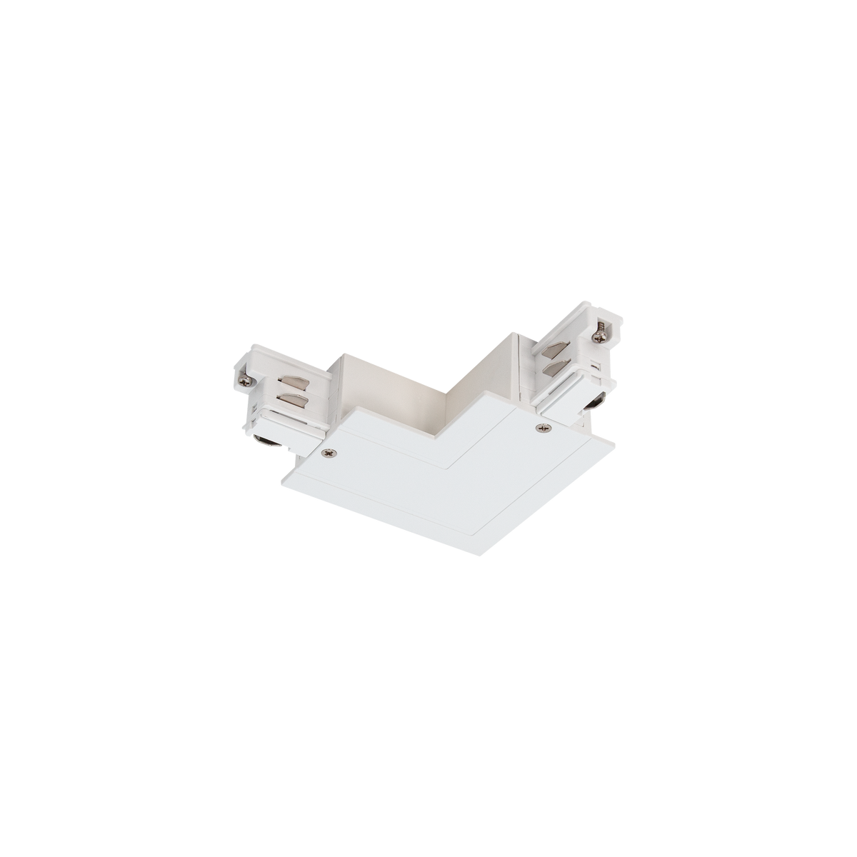 Track 3 Circuit L Connector Earth Outside - Recessed White