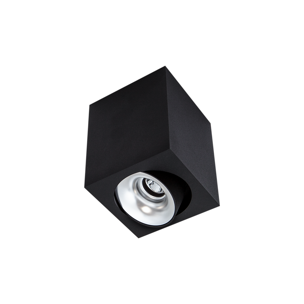 Cevon Med Square Tilt/Rotate Surface Mt Downlight Black, Silver 3000K