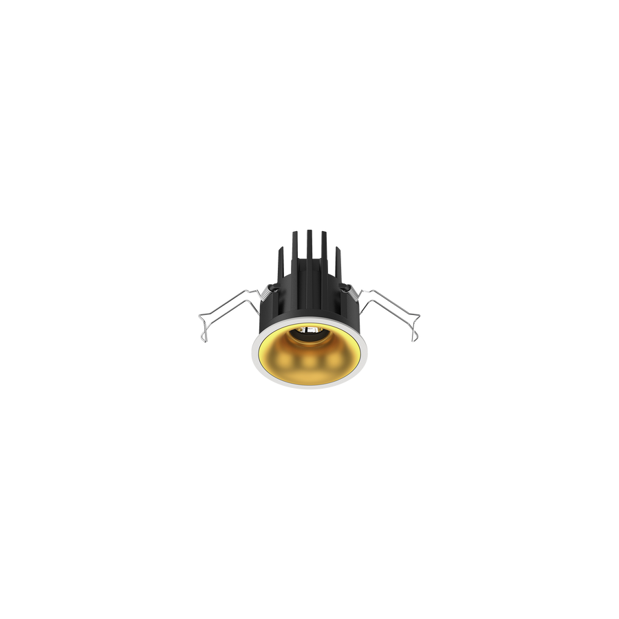 Cevon Small Darklight Slim Trim Downlight Kit White, Gold 3000K
