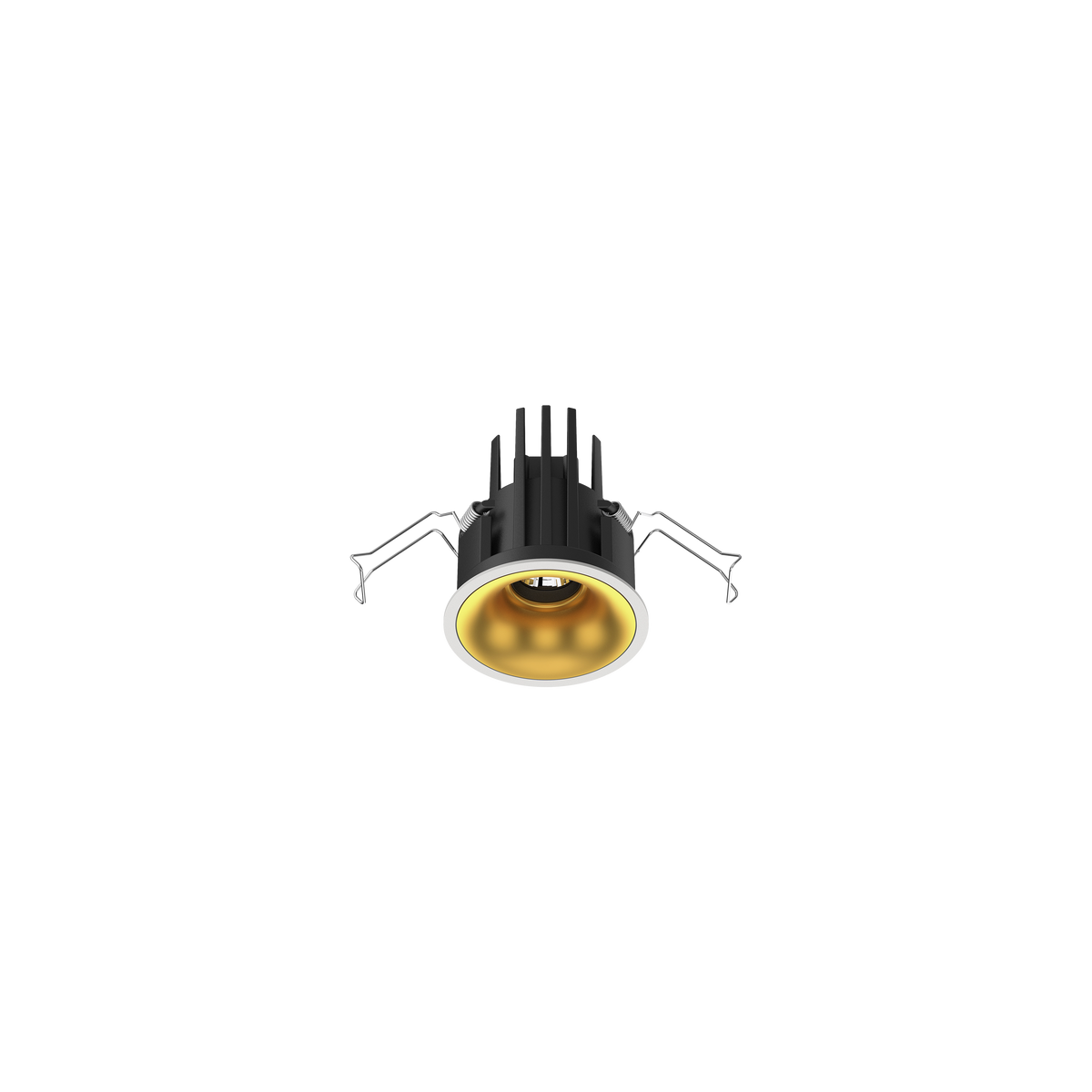 Cevon Small Darklight Slim Trim Downlight Kit White, Gold 3000K