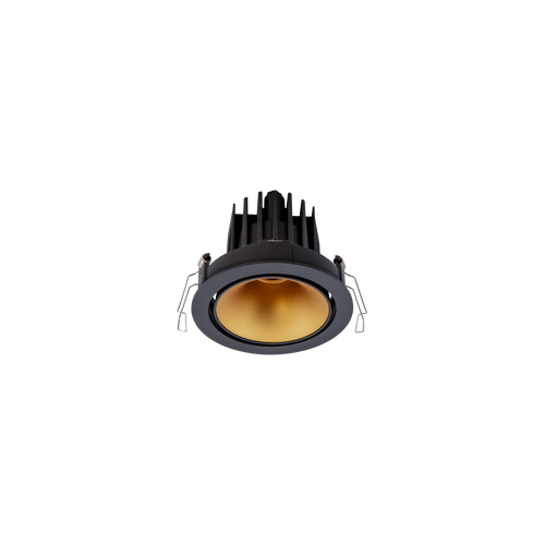Cevon Dark Art Tilt/Rotate Medium Downlight Kit Black, Gold 3000K