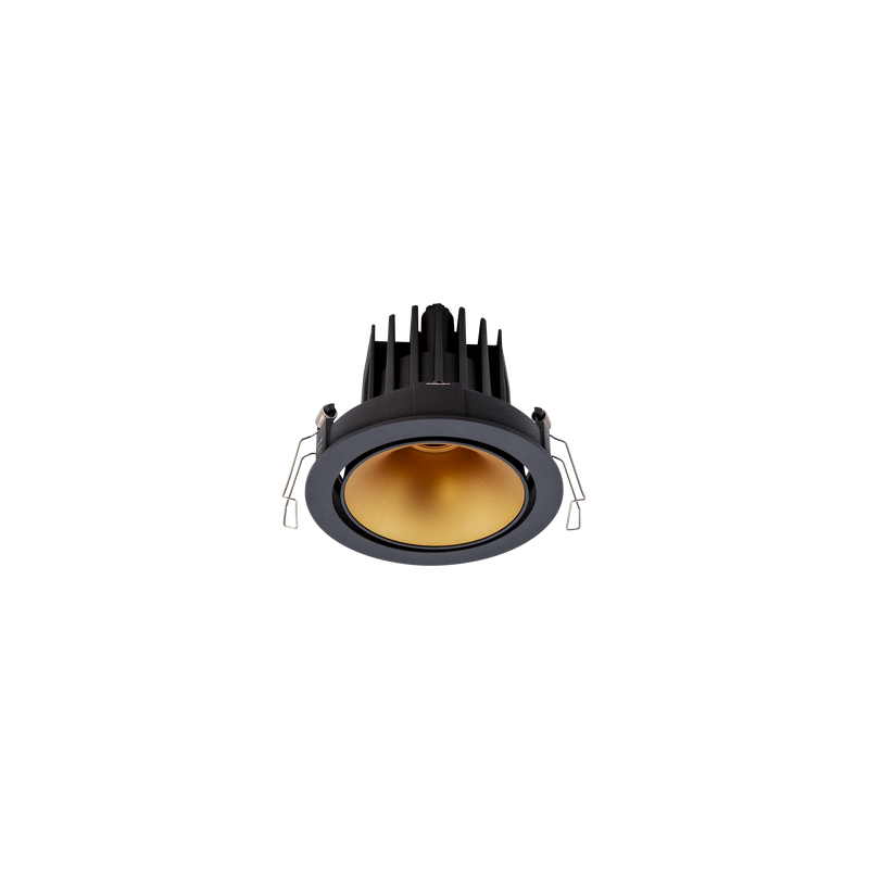 Cevon Dark Art Tilt/Rotate Medium Downlight Kit Black, Gold 3000K
