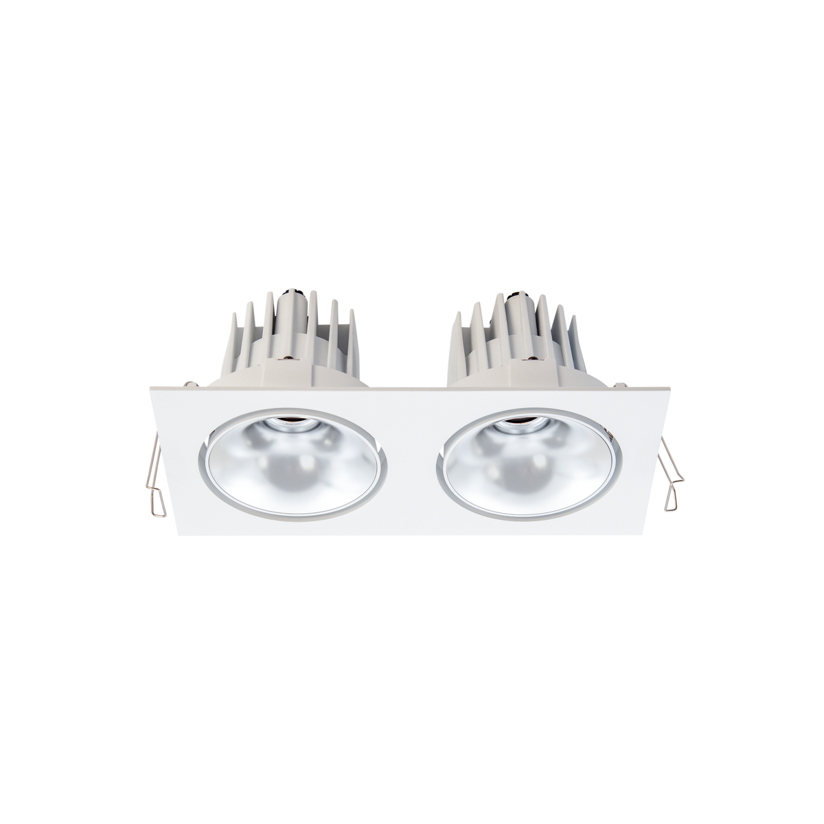 Cevon Tilt/Rotate Med Double Downlight Kit White, Silver 3000K