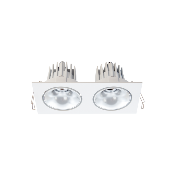 Cevon Tilt/Rotate Med Double Downlight Kit White, Silver 3000K