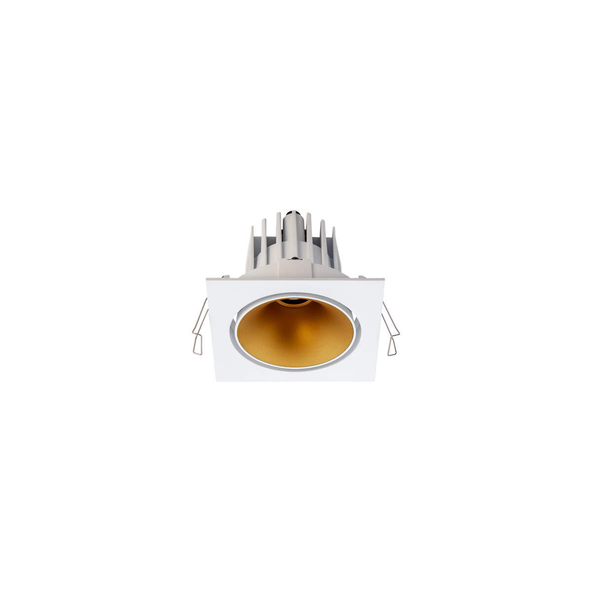 Cevon Tilt/Rotate Square Med Downlight Kit White, Gold 3K