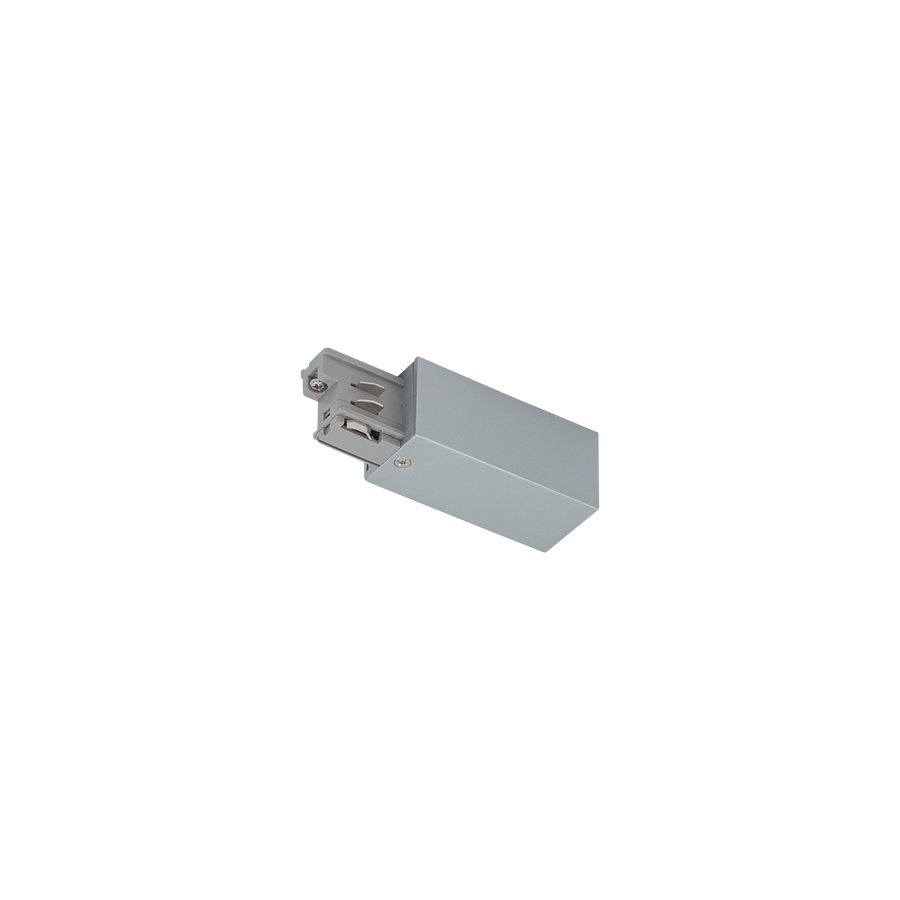 Track 3 Circuit Mains Connector Earth Right Silver