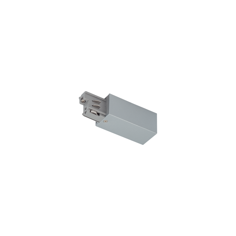 Track 3 Circuit Mains Connector Earth Right Silver