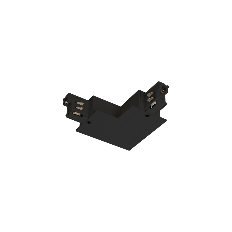 Track 3 Circuit L Connector Earth Inside - Recessed Black