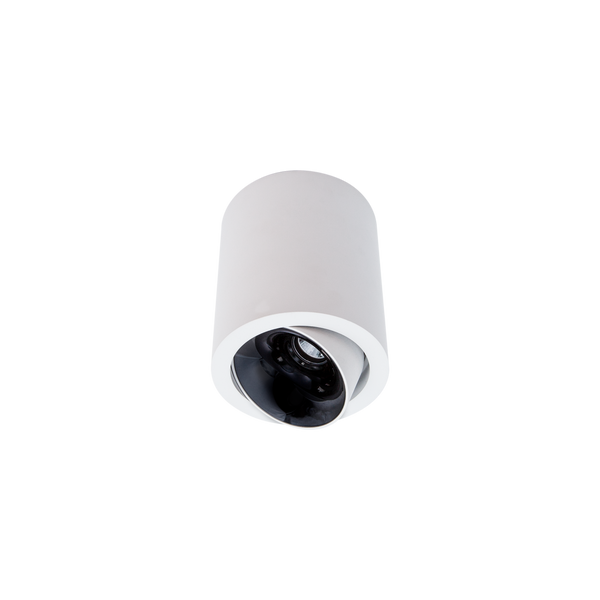 Cevon Lrge Tilt/Rotate Surface Mt Downlight White, High Gloss Black 3K