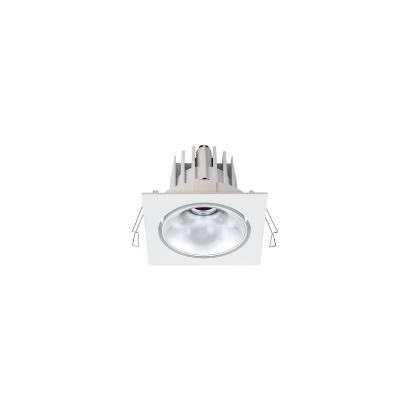 Cevon Tilt/Rotate Square Med Downlight Kit White, Silver 3000K