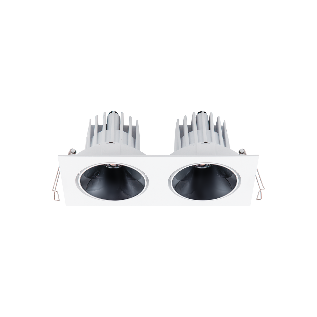 Cevon Tilt/Rotate Med Double Downlight Kit White, High Gloss Black 3K