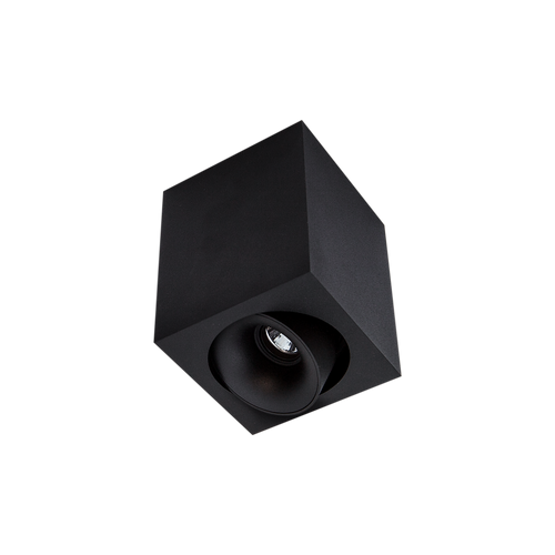 Cevon Med Square Tilt/Rotate Surface Mt Downlight Black, Black 3K