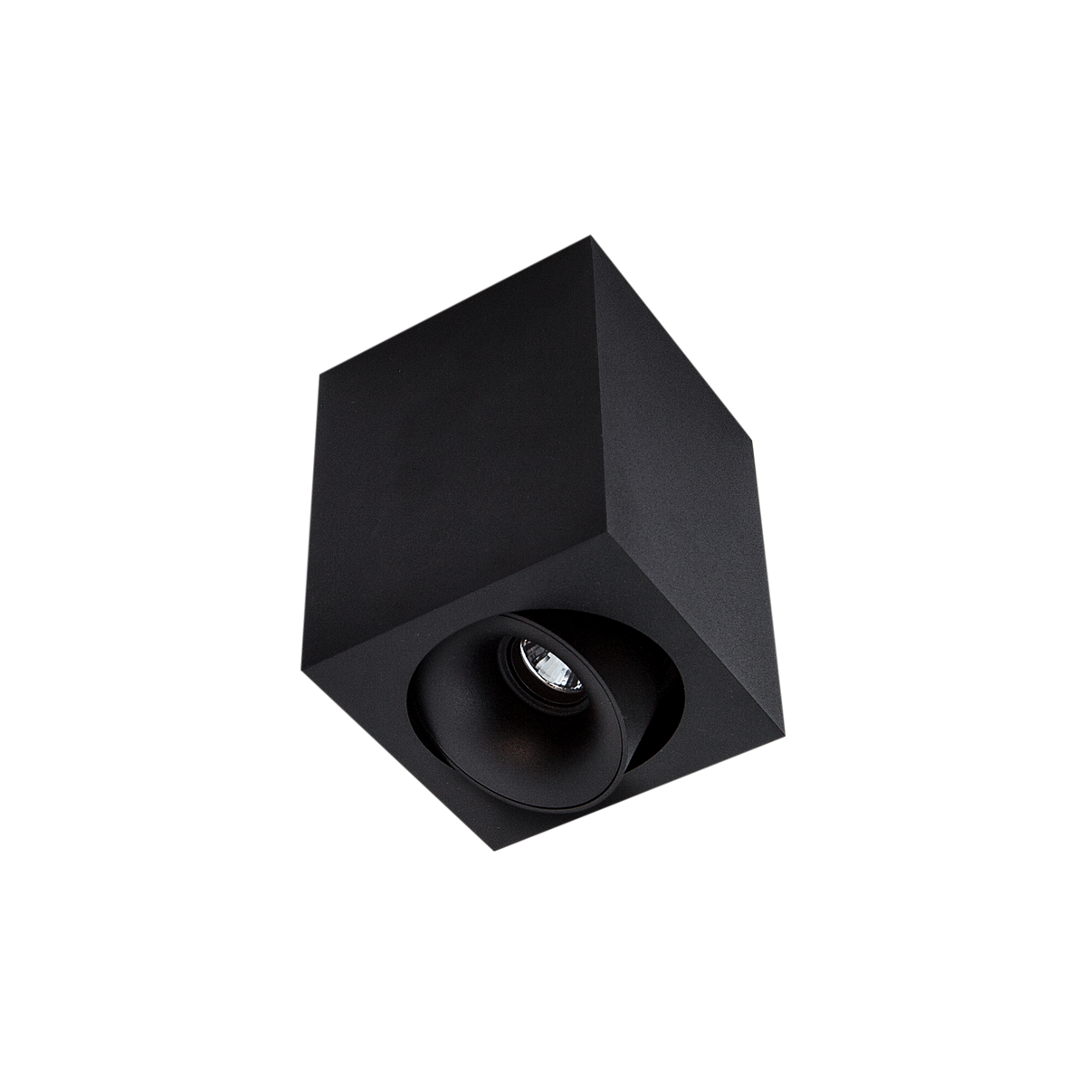 Cevon Med Square Tilt/Rotate Surface Mt Downlight Black, Black 3K