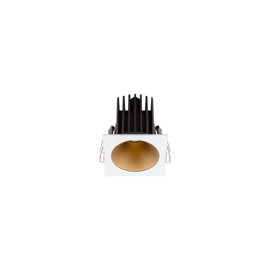 Cevon Dark Art Square Medium Downlight Kit White, Gold 3000K