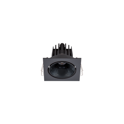 Cevon Tilt/Rotate Square Med Downlight Kit Black, High Gloss Black 3K