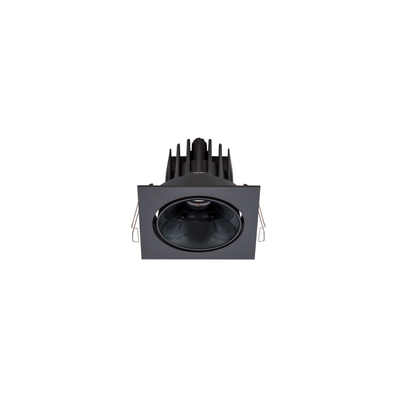 Cevon Tilt/Rotate Square Med Downlight Kit Black, High Gloss Black 3K