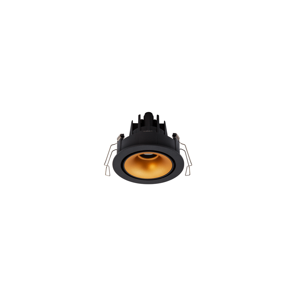 Cevon Dark Art Tilt/Rotate Small Downlight Kit Black, Gold 3000K