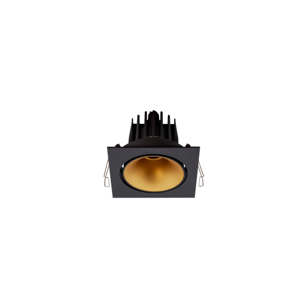 Cevon Tilt/Rotate Square Med Downlight Kit Black, Gold 3000K