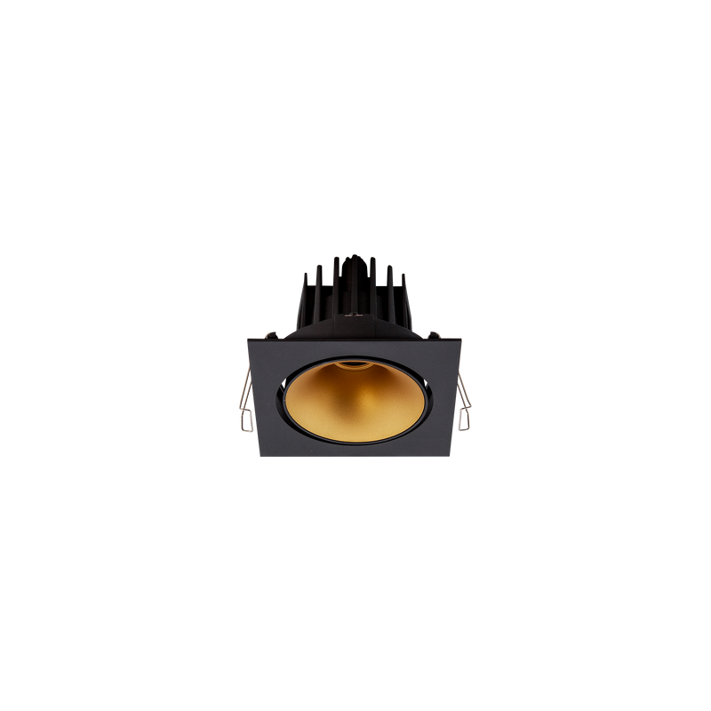 Cevon Tilt/Rotate Square Med Downlight Kit Black, Gold 3000K