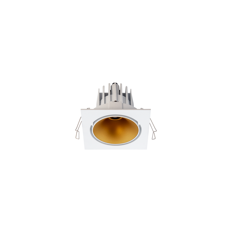 Cevon Tilt/Rotate Square Med Downlight Kit White, Gold 3K