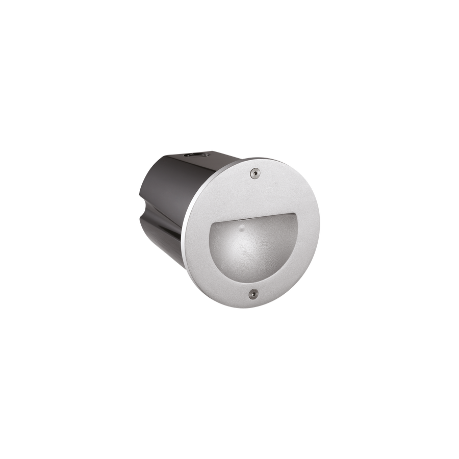 2W LED Exterior Wall Recess Eyelid Cc Silver 3000K