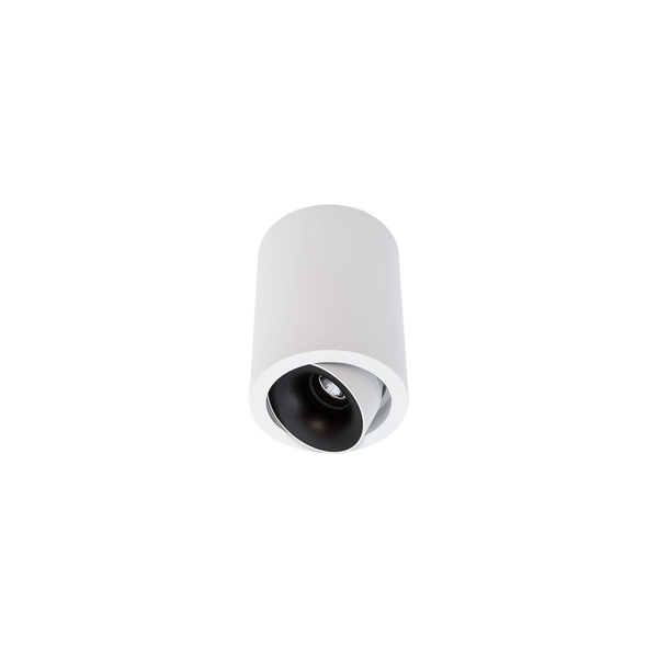 Cevon Med Tilt/Rotate Surface Mt Downlight White, Matt Black 3000K