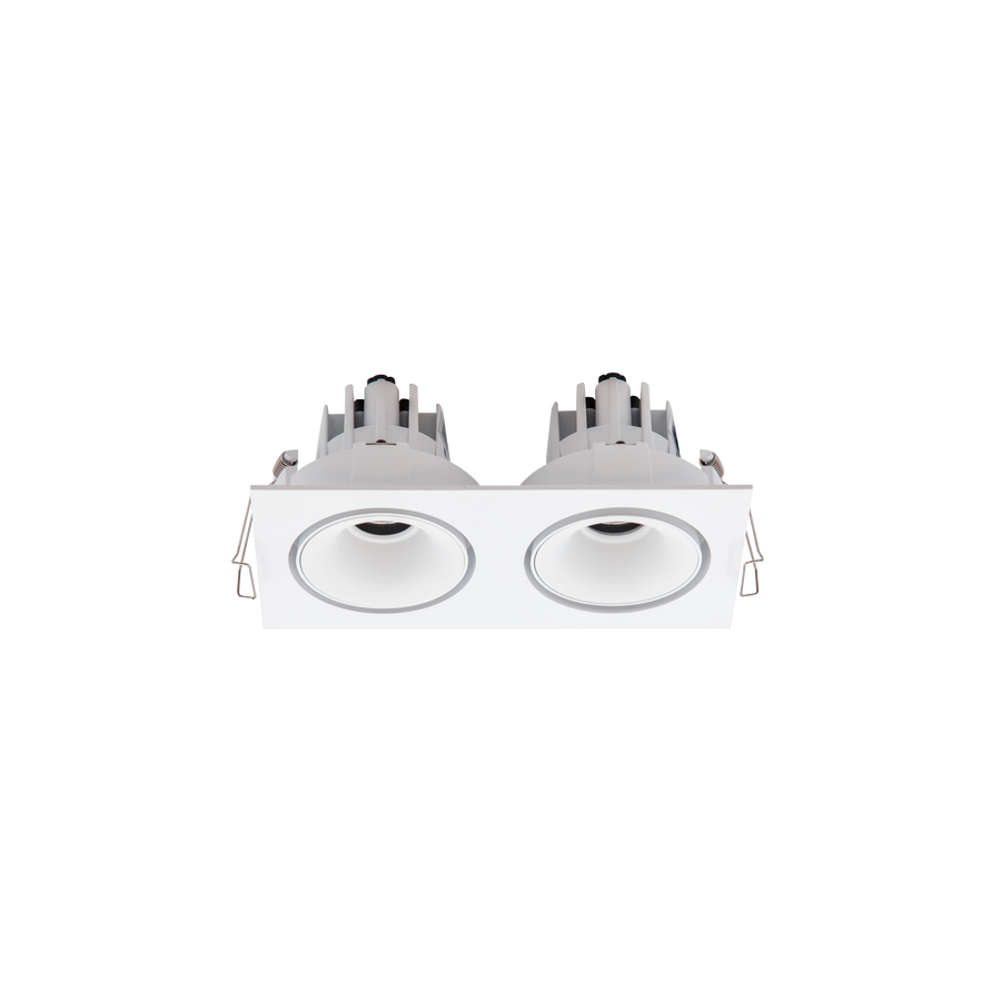 Cevon Tilt/Rotate Sml Double Downlight Kit White 3000K
