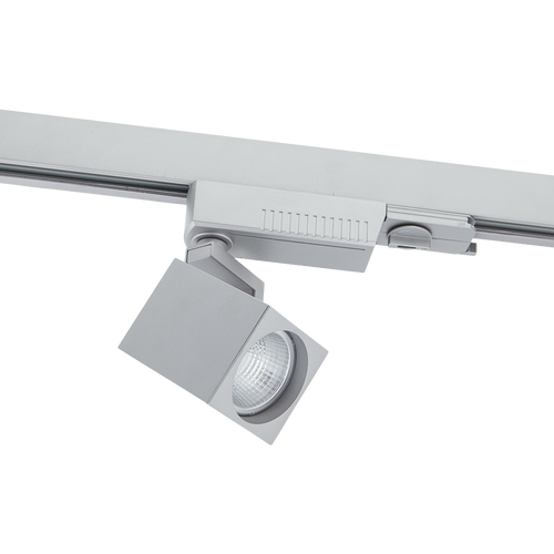 13W Three Circuit LED Square Track Spot Silver 4000K