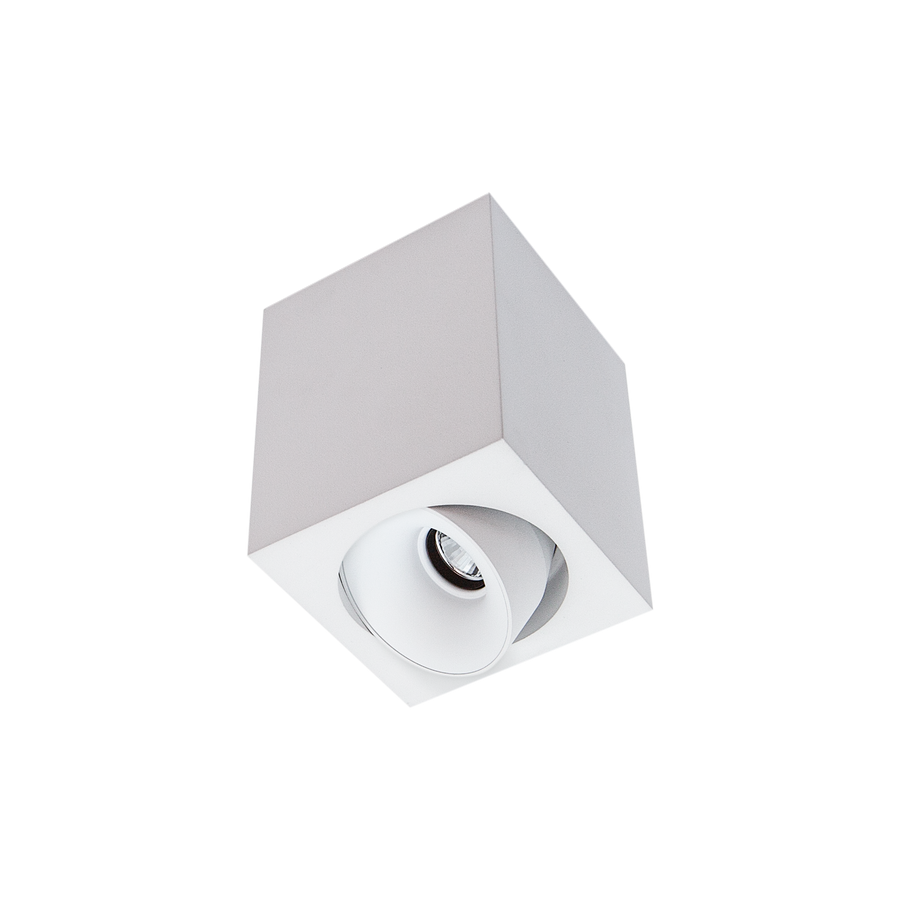 Cevon Med Square Tilt/Rotate Surface Mt Downlight White 3000K