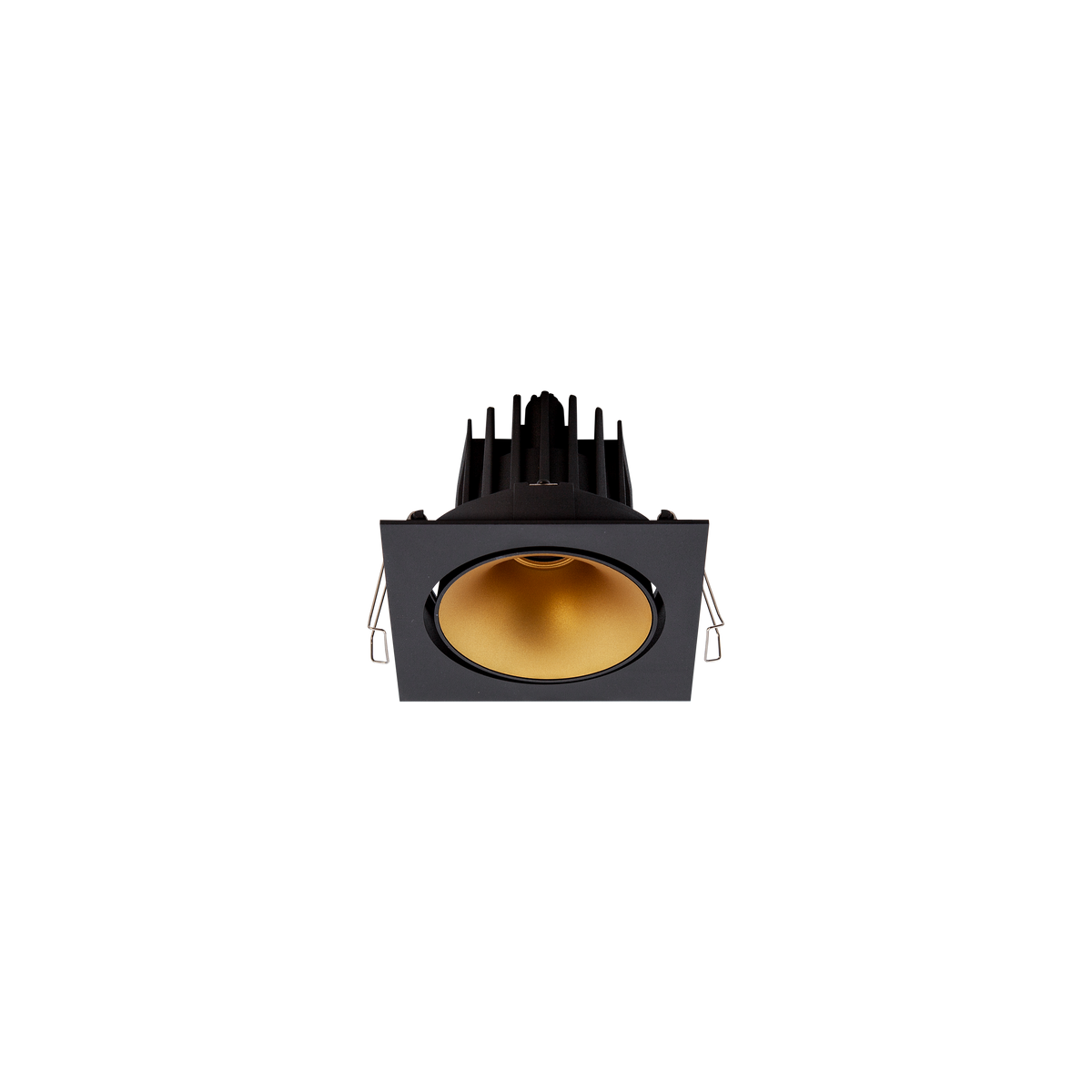 Cevon Tilt/Rotate Square Med Downlight Kit Black, Gold 3000K