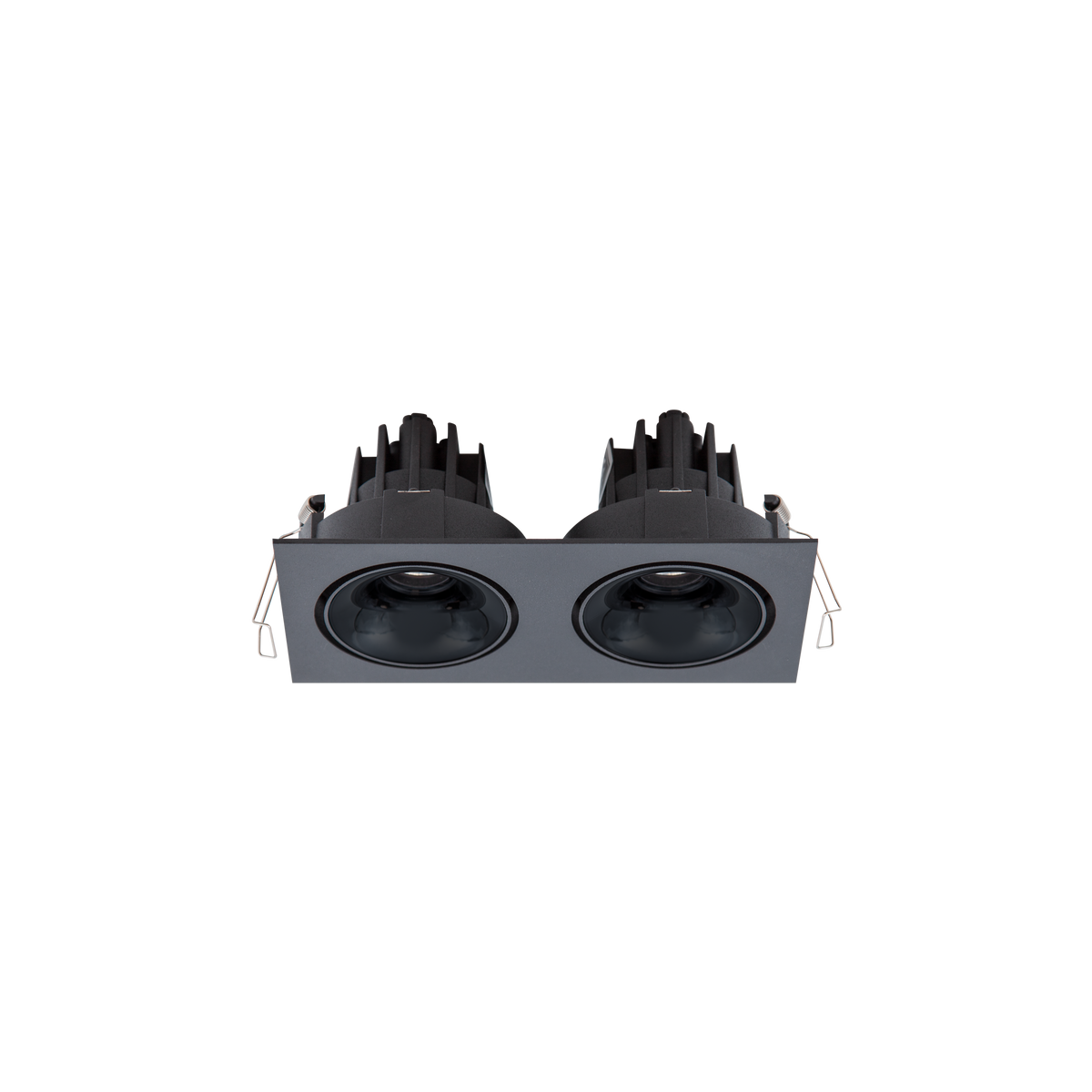 Cevon Tilt/Rotate Sml Double Downlight Kit Black, High Gloss Black 3K