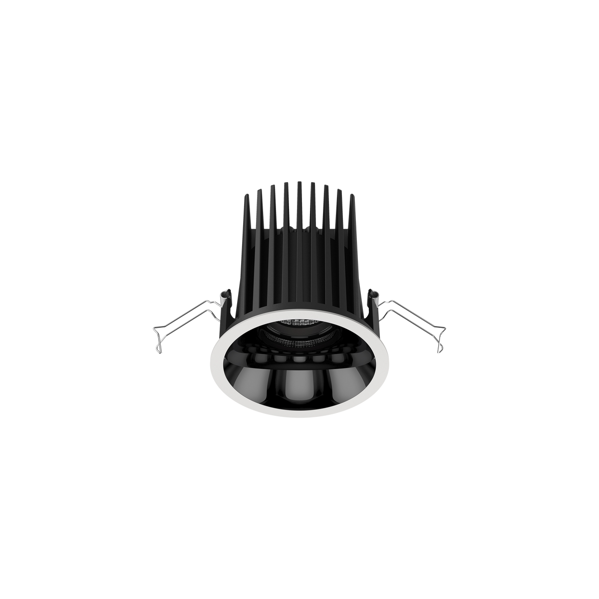 Cevon Large Darklight Slim Trim Downlight White, High Gloss Black 4K