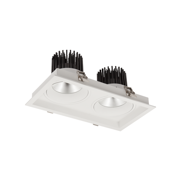 Cevon Box XL Tilt/Rotate Double Downlight Kit White 4000K