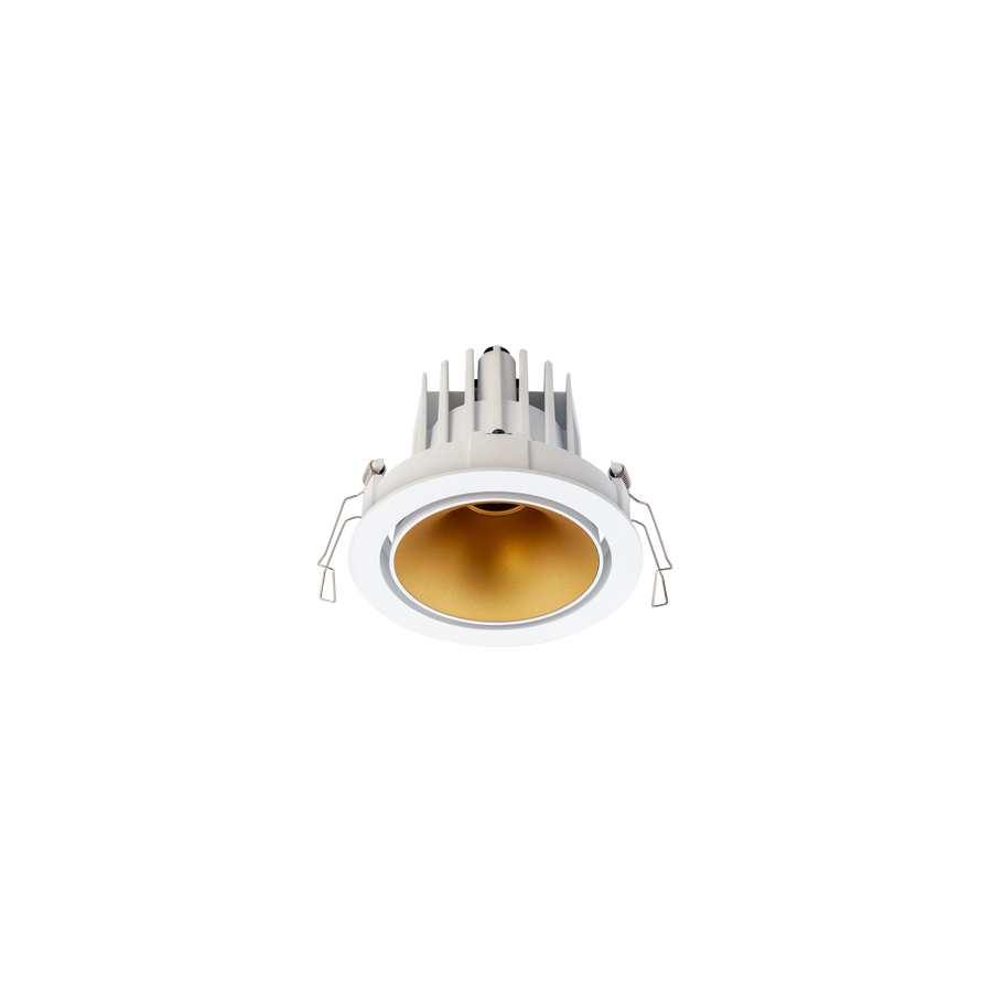 Cevon Dark Art Tilt/Rotate Medium Downlight Kit White, Gold 3000K